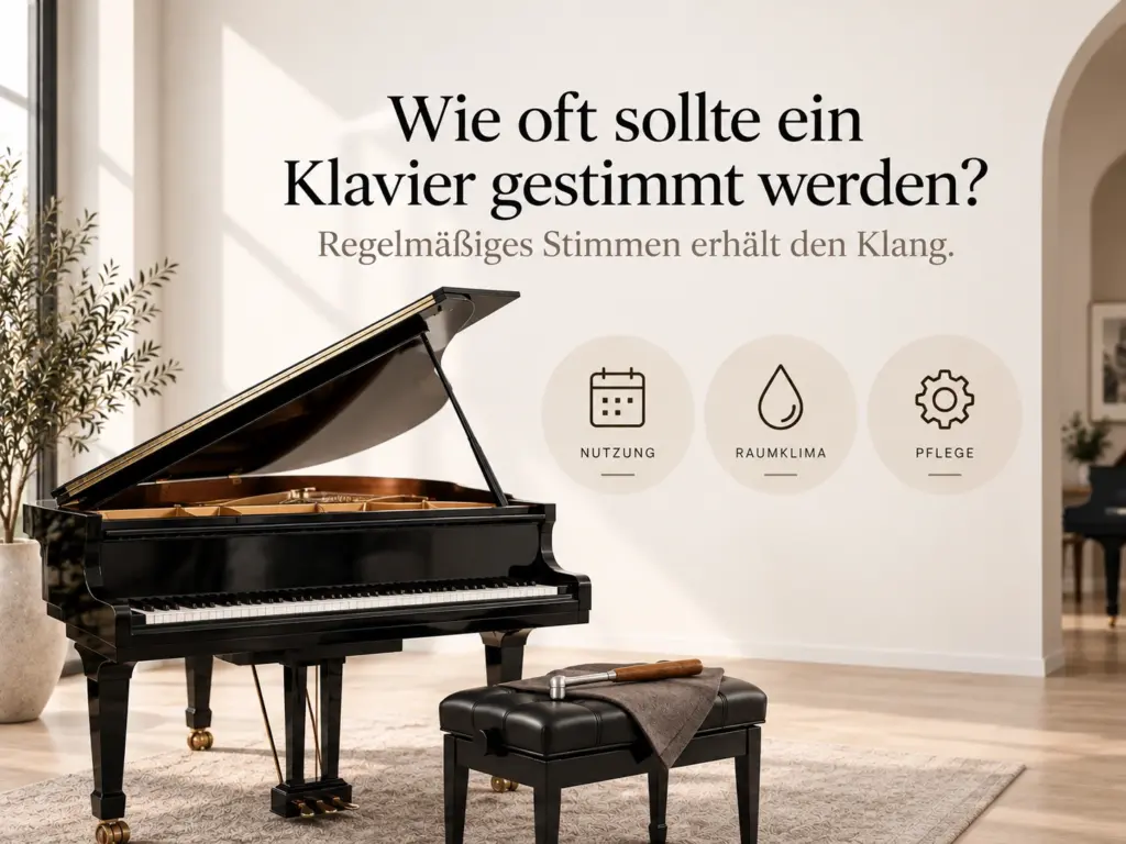 Wie oft sollte ein Klavier gestimmt werden? Flügel mit Hinweisen zu Nutzung, Raumklima und Pflege.