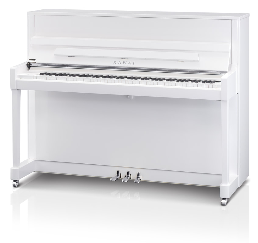 Kawai – K-200 – Weiß poliert, silberne Beschläge – WH/Ps